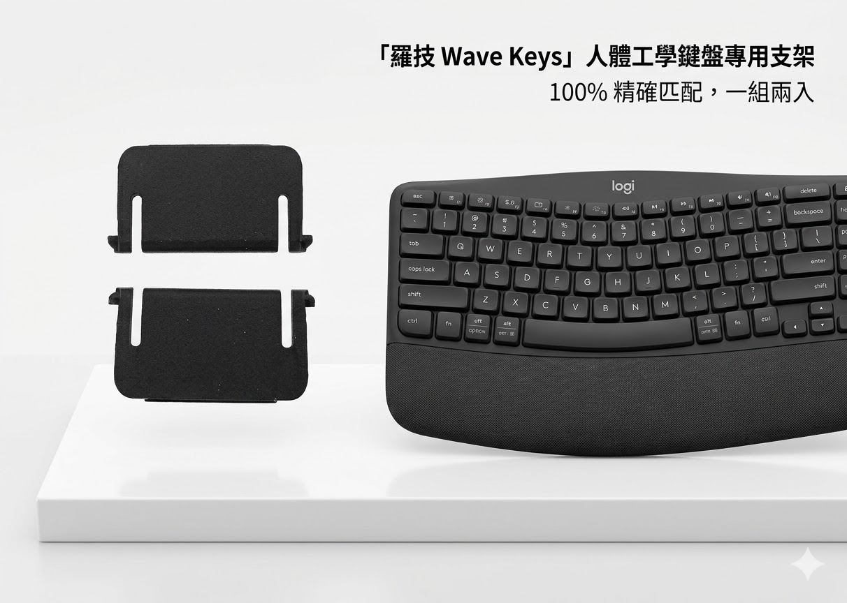 適用 羅技 Wave Keys 鍵盤 支架 人體工學鍵盤 支架 腳撐 腳墊 墊高 鍵盤支架 腳架