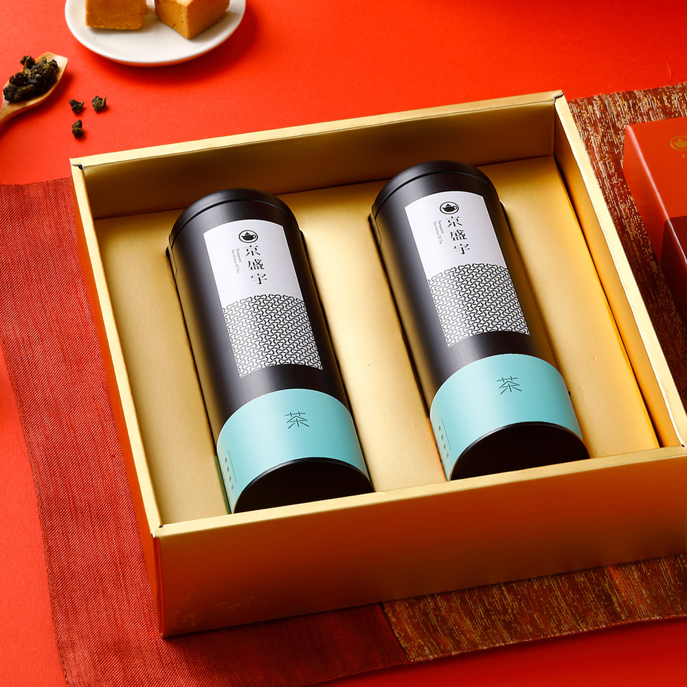 旭日禮盒-雙罐茶葉禮盒｜添福添壽組｜附專屬提袋