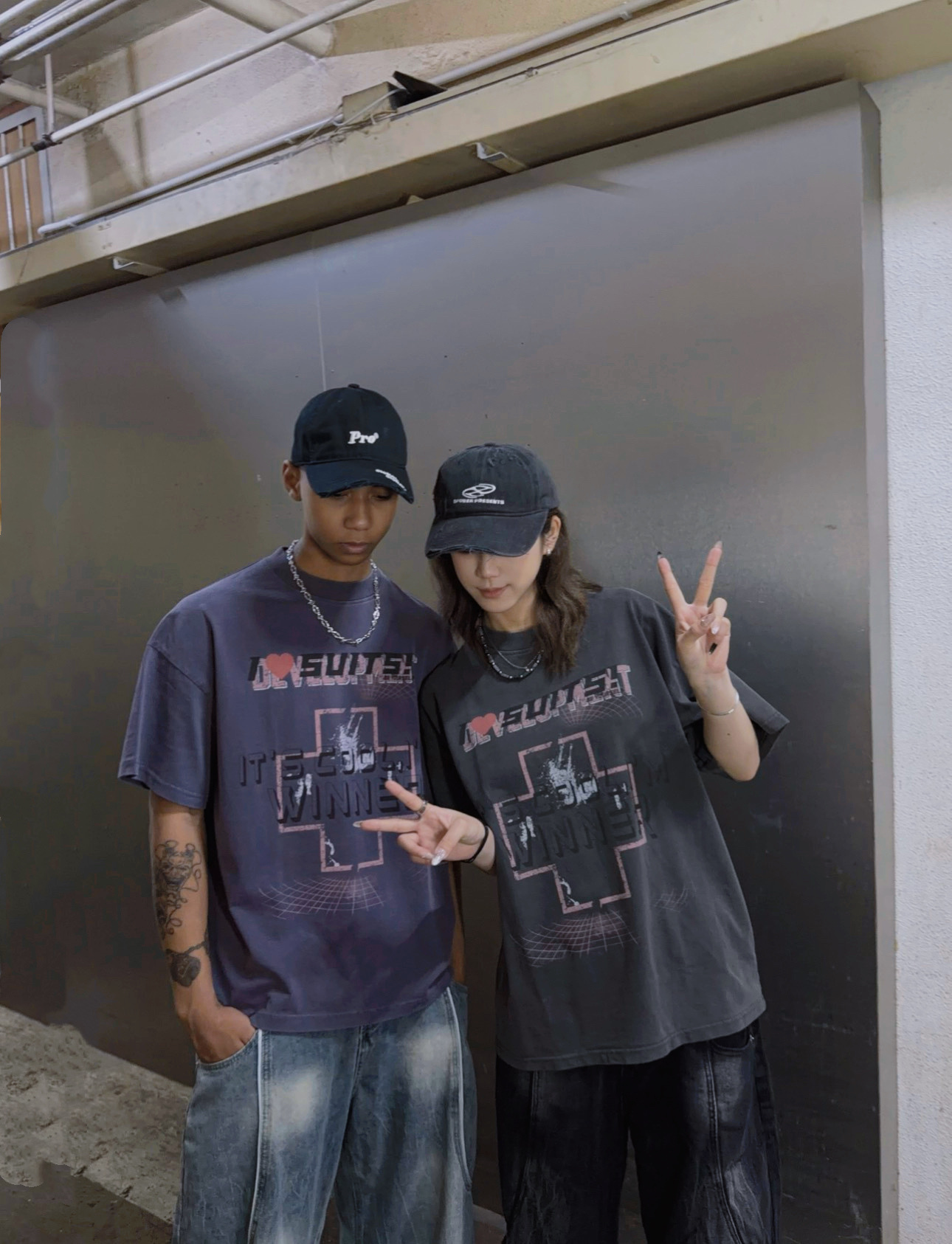 ST0095 十字Print Tee