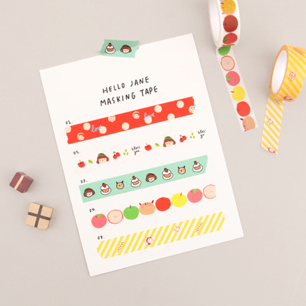 Gracebell｜Hello Jane Masking Tape 紙膠帶 Deco tape 紙裝貼紙
