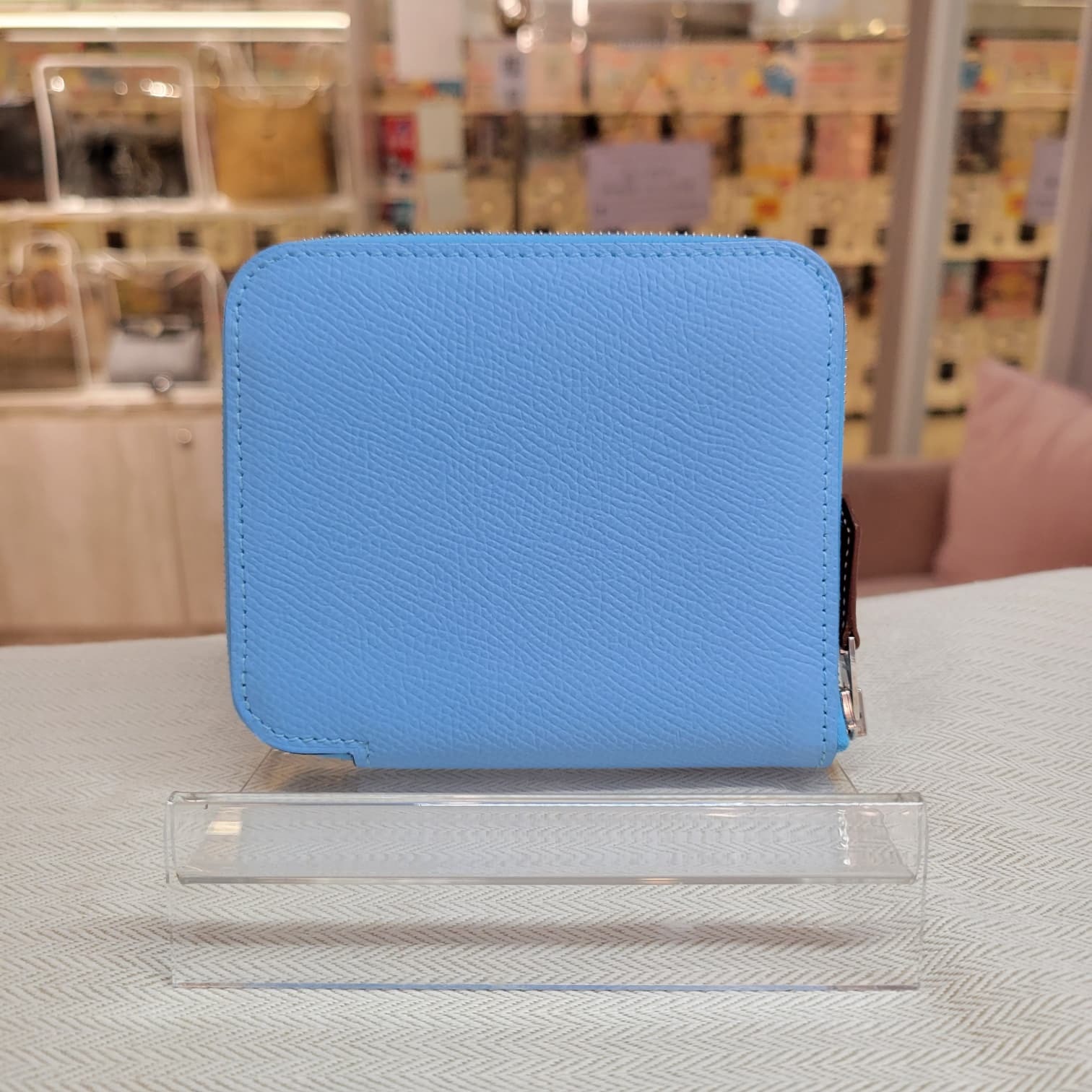 Hermes silk in compact 7N bleu Celeste 短銀包 7N糖果藍