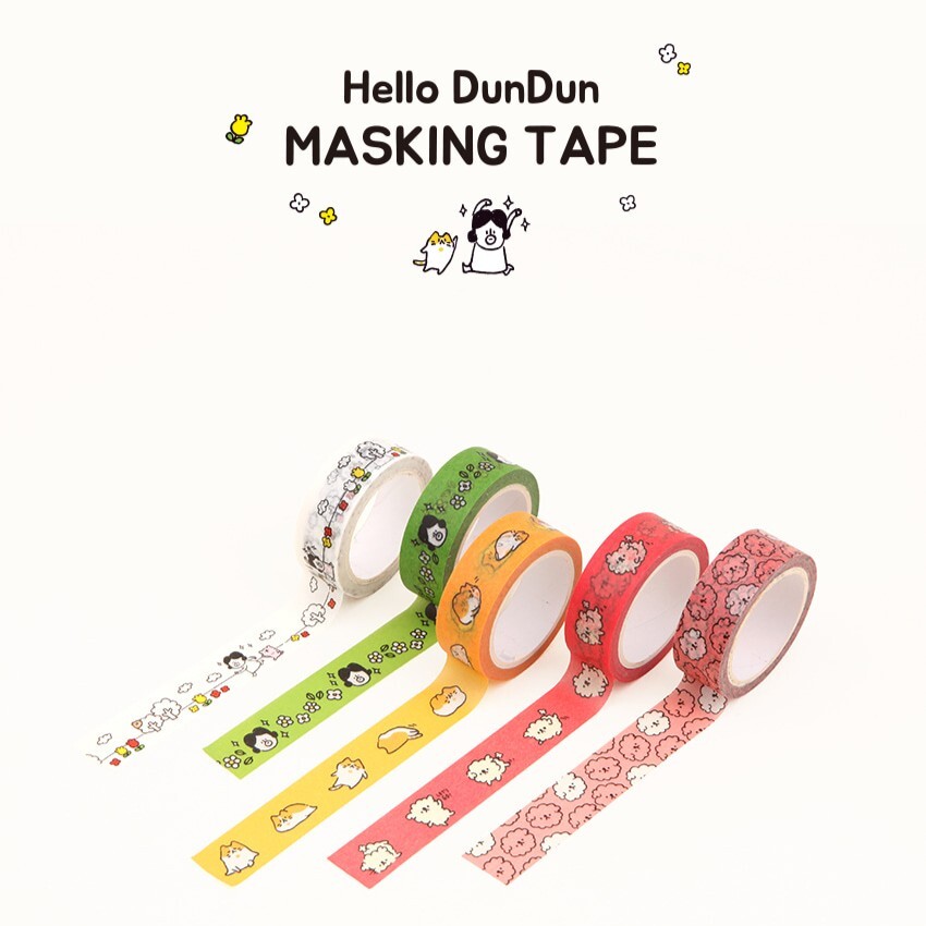 Gracebell｜Hello Dundun Masking Tape 紙膠帶 Deco tape 紙裝貼紙