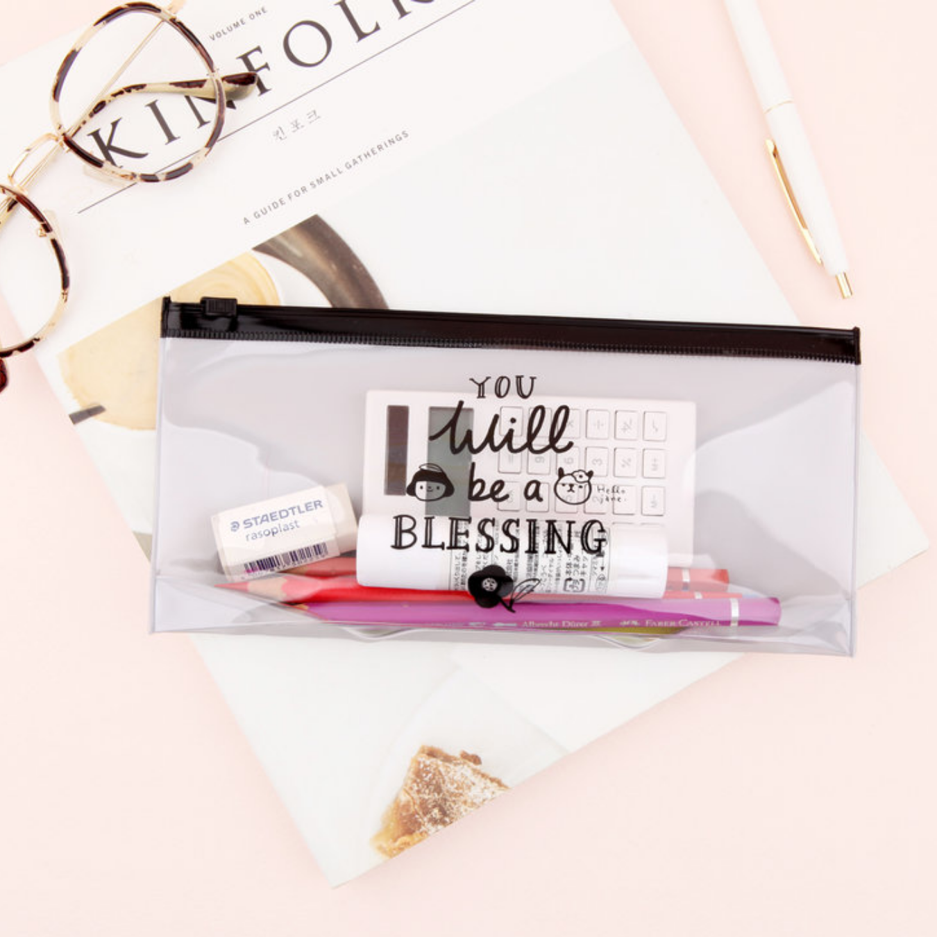 Gracebell｜Hello Jane Daily Pouch PVC 防潑水立體萬用袋 筆袋 收納袋 （M size）