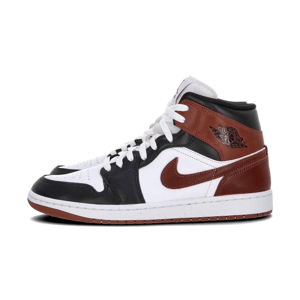 Nike Air Jordan 1 Mid Se 男 黑白紅棕 AJ1 皮革 透氣 喬丹 休閒鞋 HF3216-102