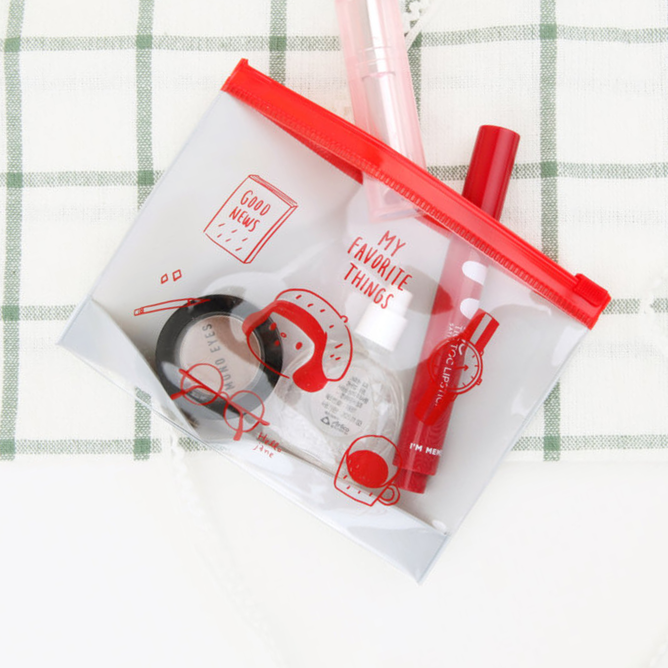 Gracebell｜Hello Jane Daily Pouch PVC 防潑水立體萬用袋 筆袋 收納袋 （S size）
