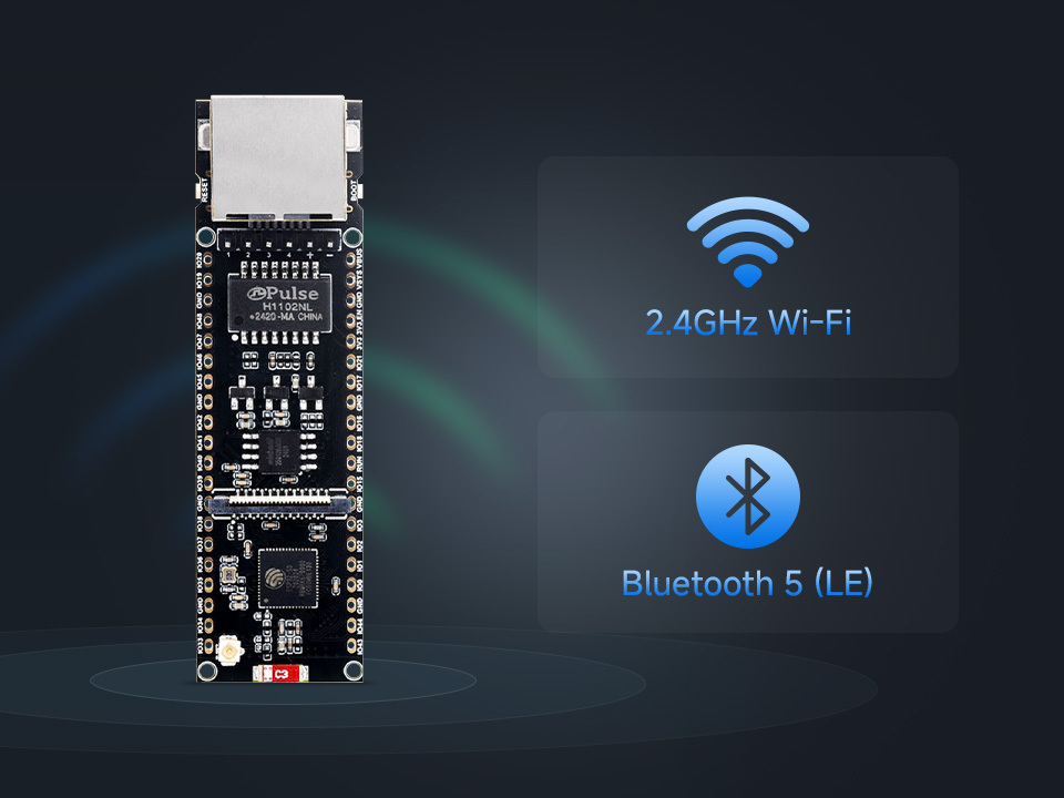 ESP32-S3 乙太網路開發板,支援 Wi-Fi 與 Bluetooth 5