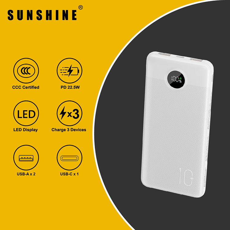 [CCC Product QR Code] 10000mAh Power Bank (White) PB010WH