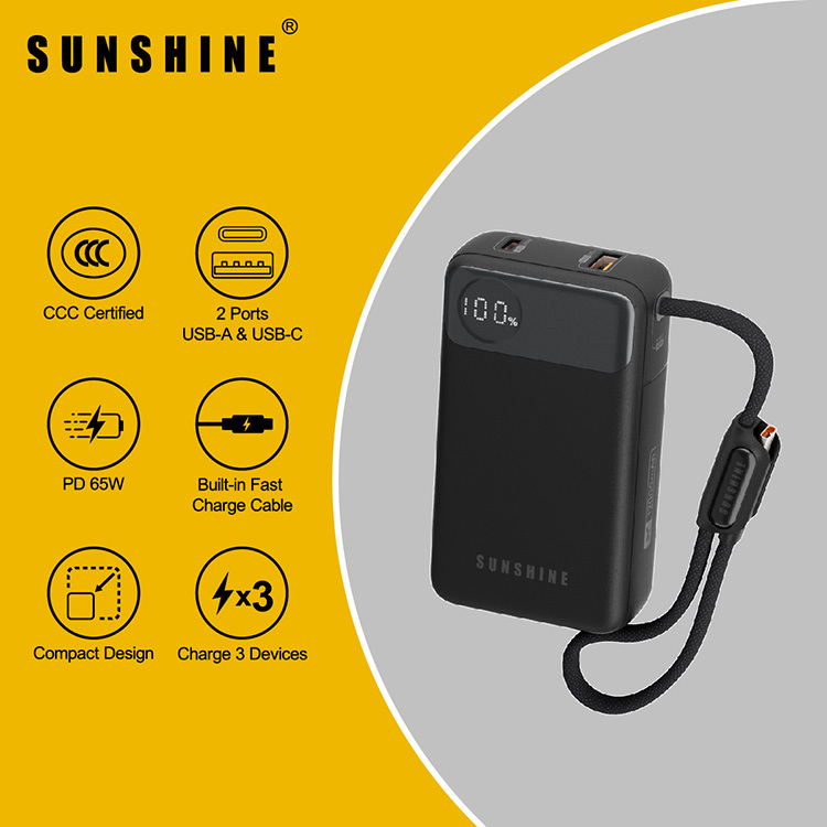 [CCC Product QR Code] PD65W 12000mAh Power Bank (Black) PB011BK