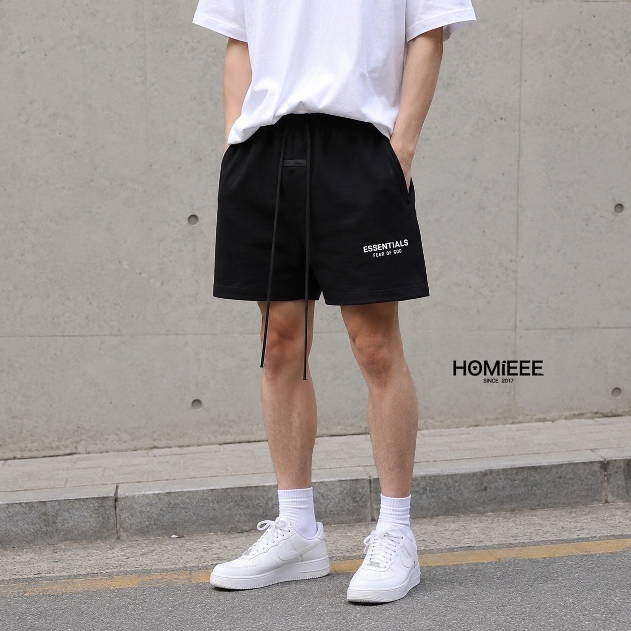 FEAR OF GOD Essentials Shorts 短褲 短棉褲 抽繩 黑色 灰色