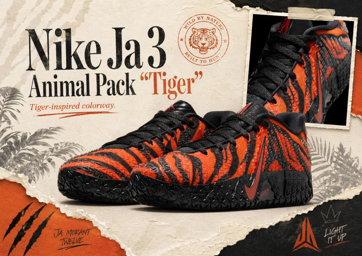 〈海外連線代購〉 男鞋 NIKE JA 3 ANIMAL PACK TIGER 虎紋莫蘭特 XDR 實戰籃球鞋 【IU6794-800】