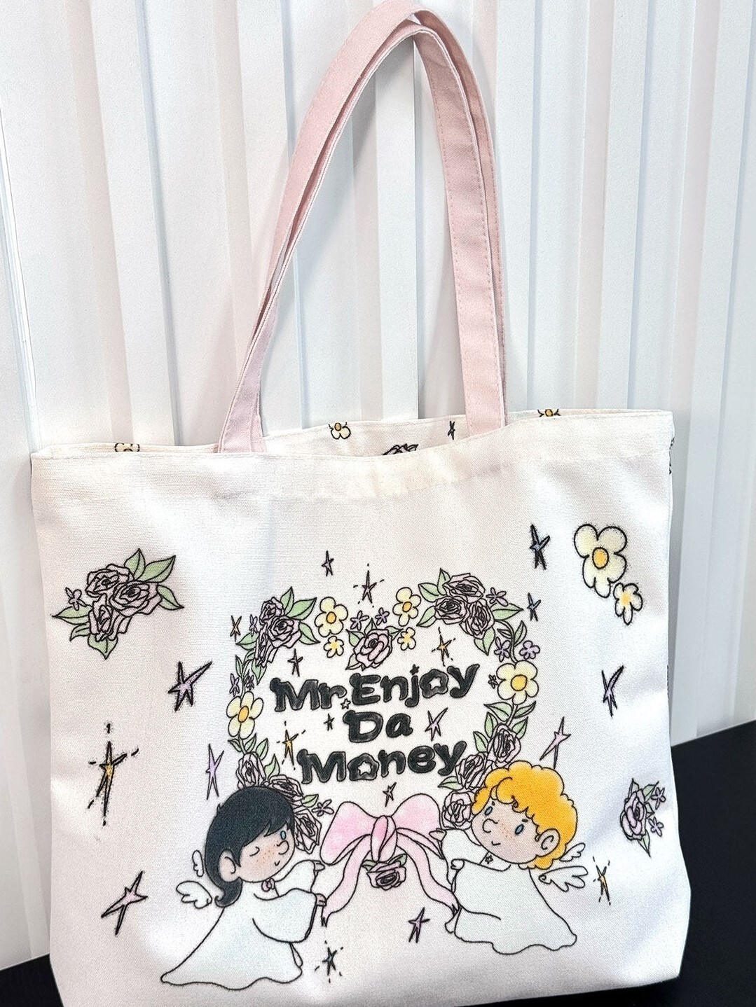 MEDM 花環小天使印花 大容量帆布包 手提袋