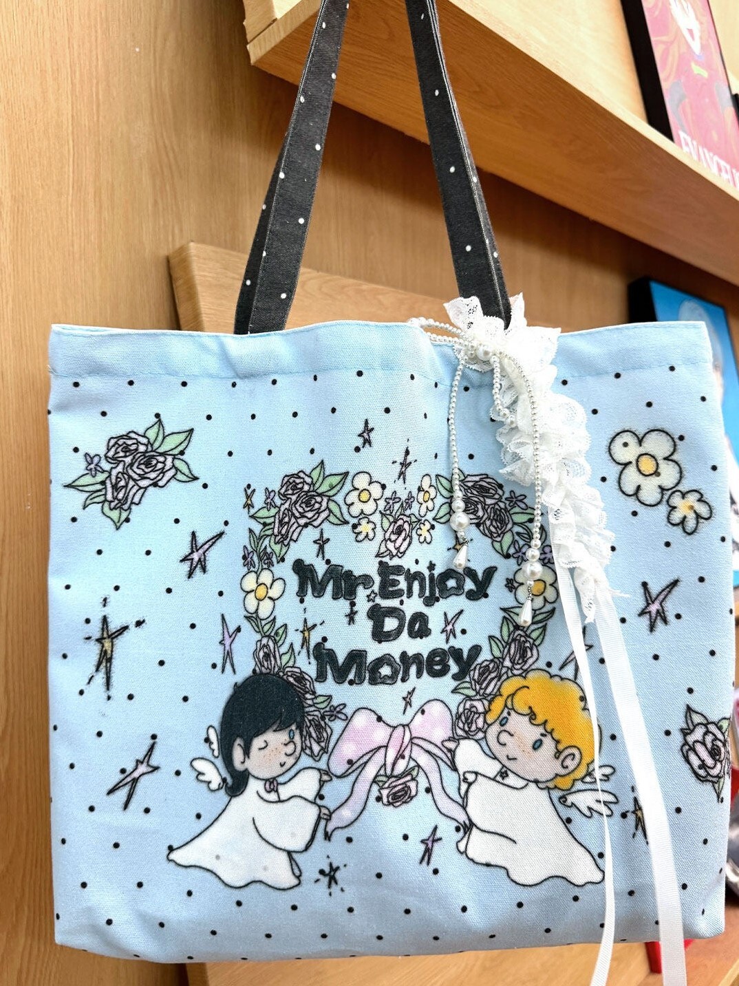 MEDM 花環小天使印花 大容量帆布包 手提袋