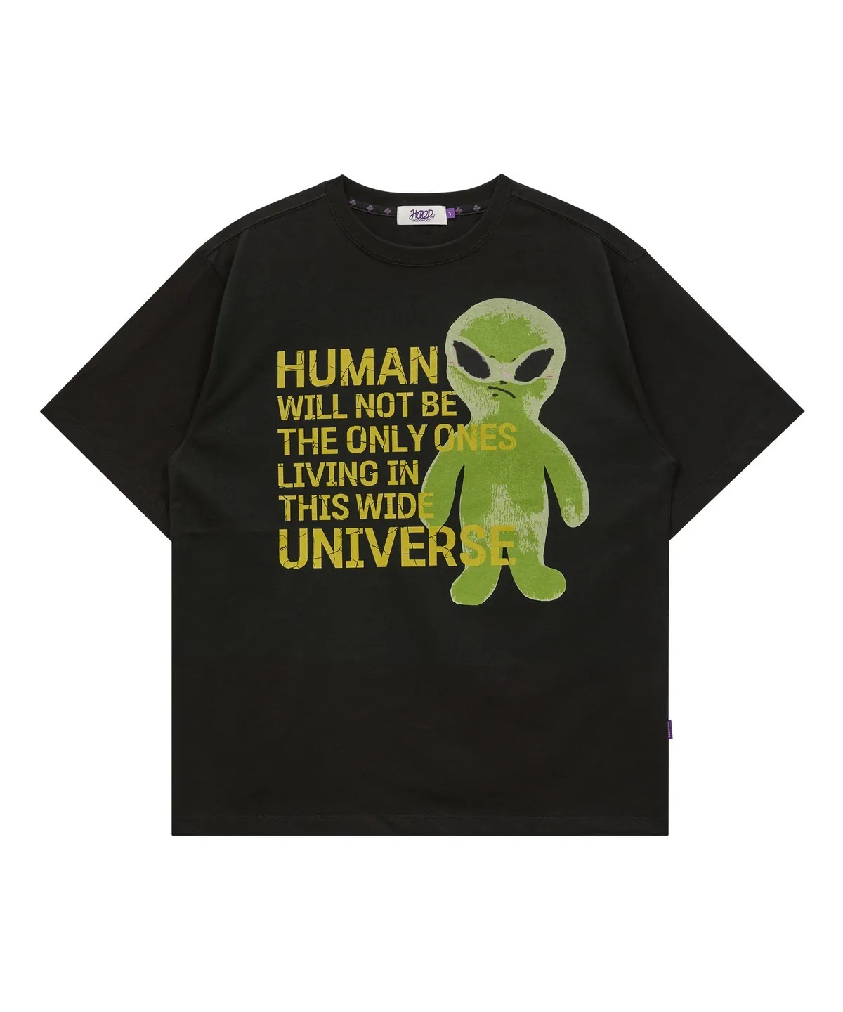 HOODHOOD Alien Slogan Half Sleeve T-Shirt