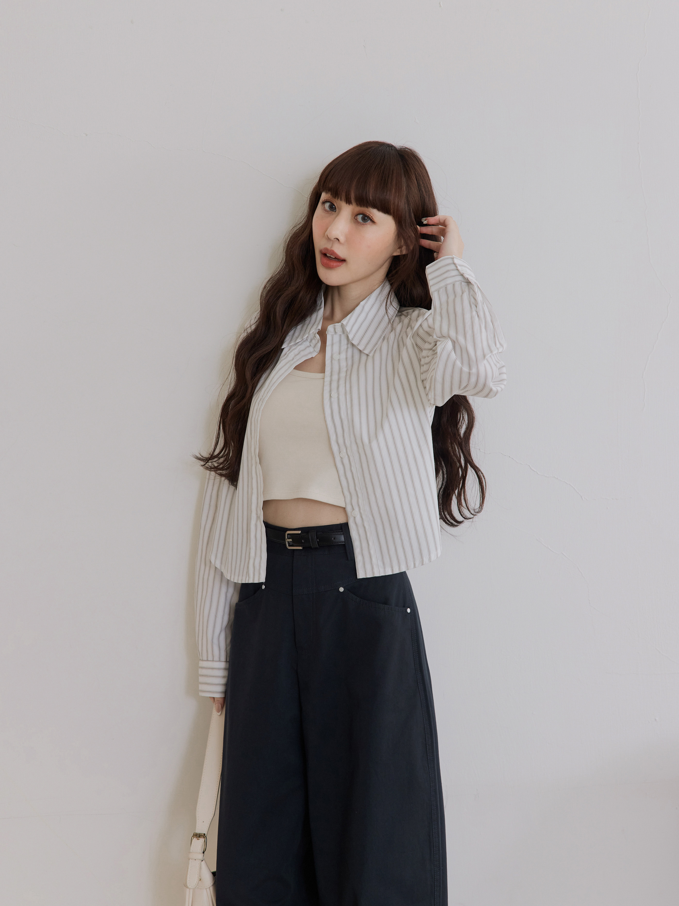 Figure-Flattering Pinstripe Shirt