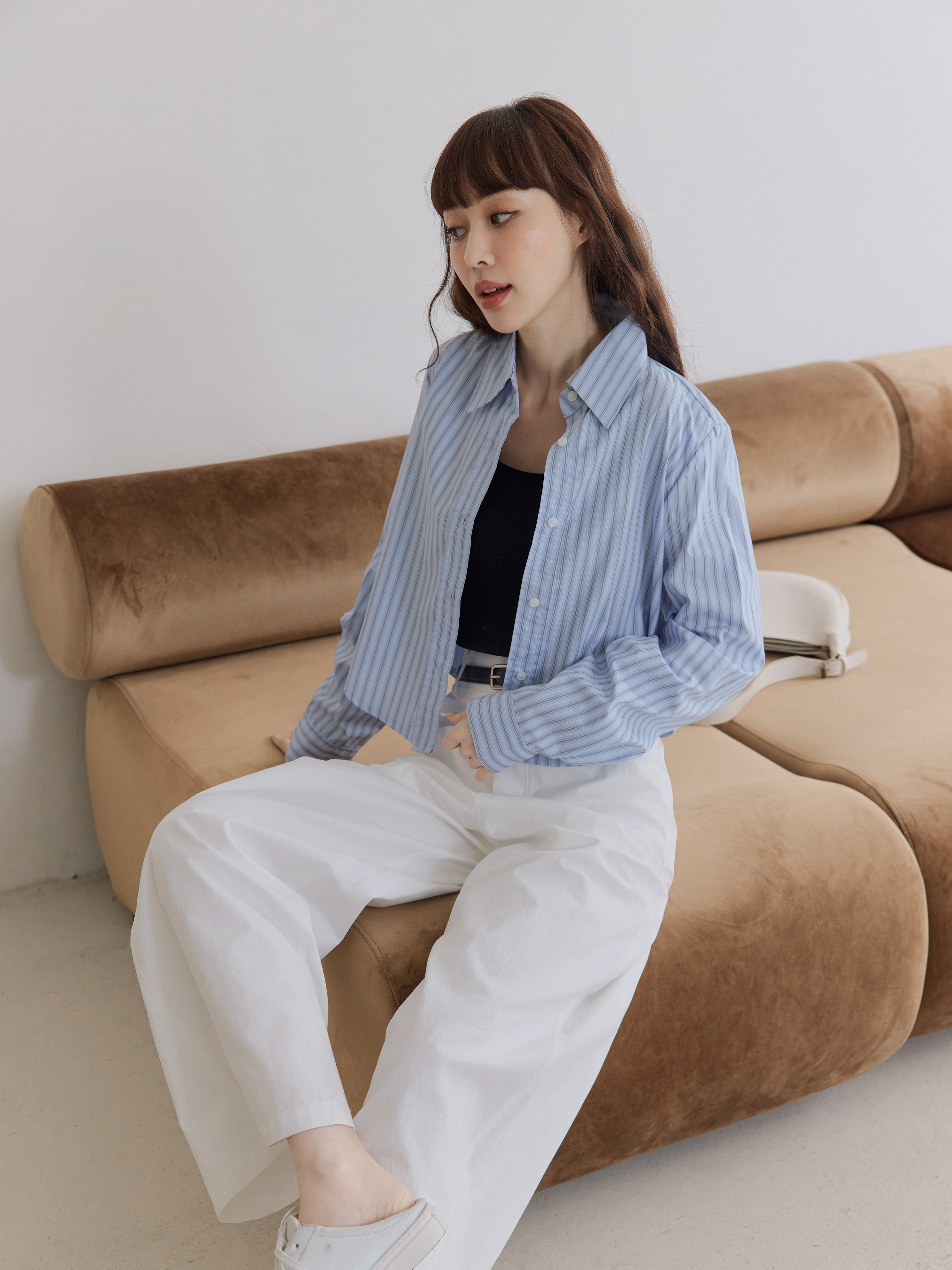 Figure-Flattering Pinstripe Shirt