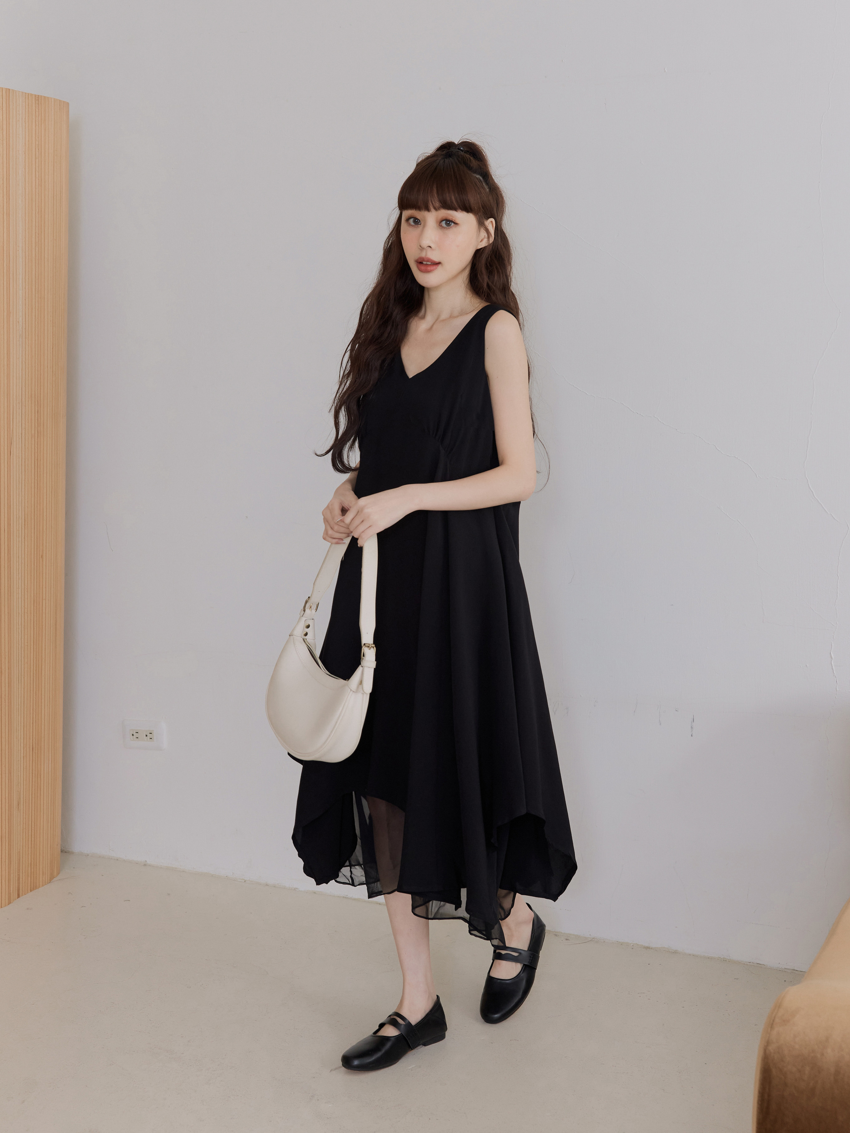 Flowy Chiffon Panel Tank Dress