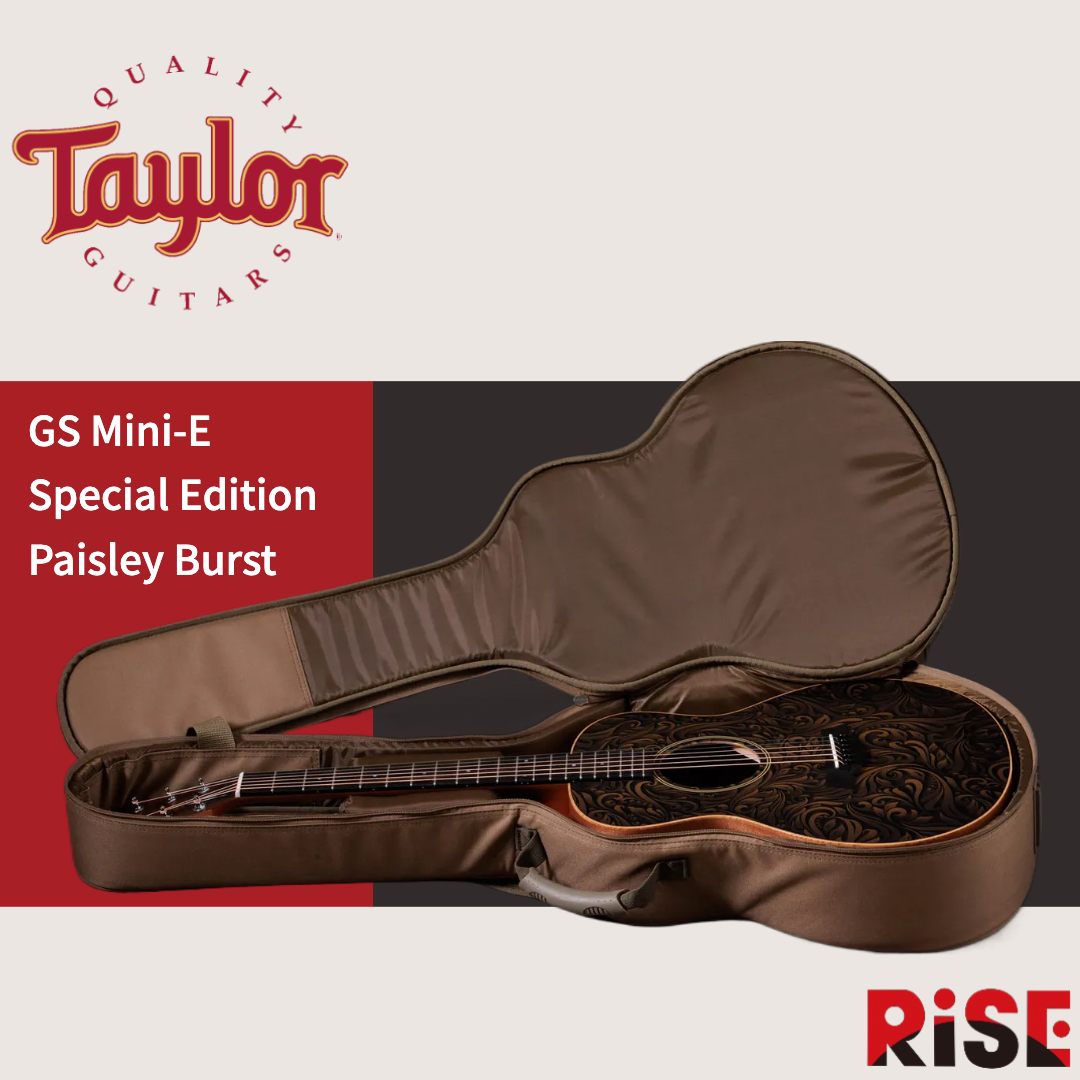 Taylor GS Mini-E Special Edition, Paisley Burst 黑色變形蟲 旅行吉他