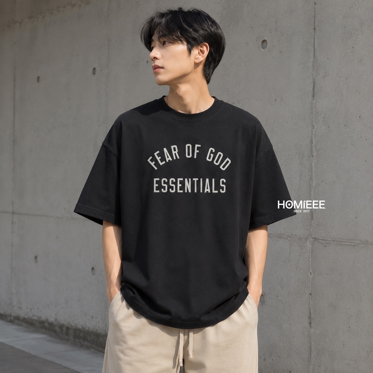 FEAR OF GOD Essentials Sleeve Tee 短袖 寬鬆 黑色