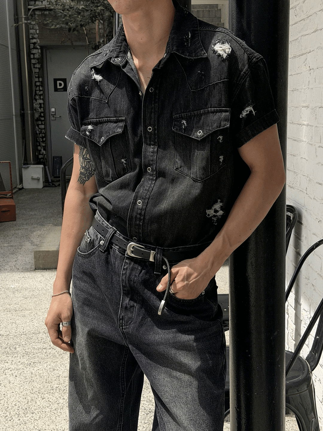Resty Damage Denim Shirt