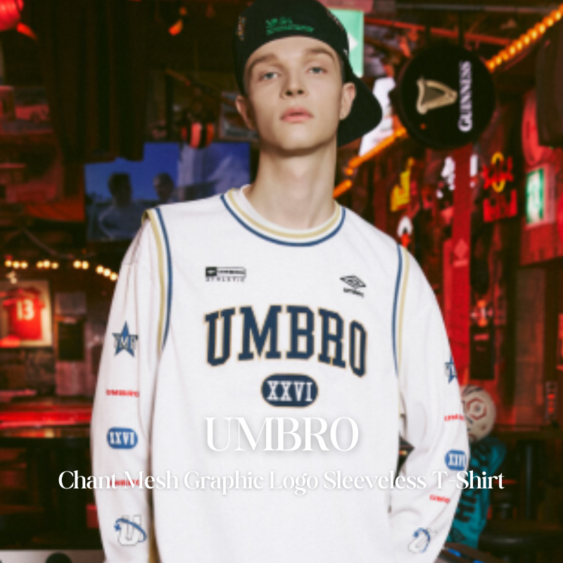 【代購】UMBRO Chant Mesh Graphic Logo Sleeveless T-Shirt 網眼圖騰無袖背心 足球風運動背心 男女同款