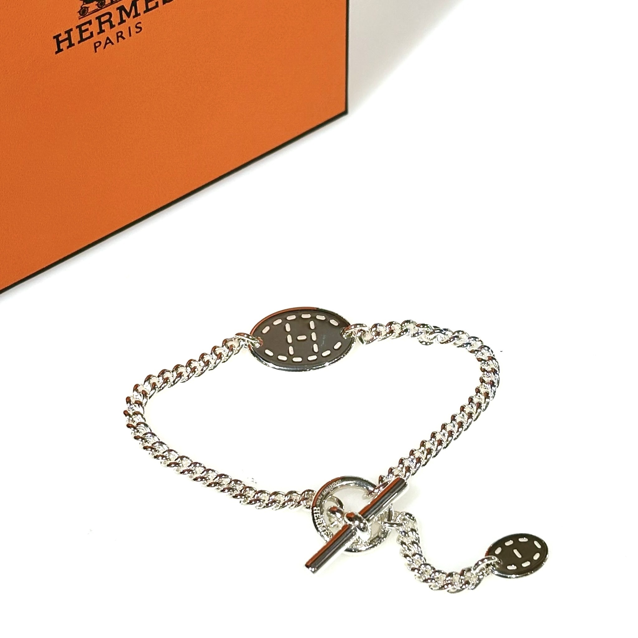 全新HERMES手鏈 15, 925純銀 Point Sellier Bracelet 150mm , H126438B 00150, 豬鼻子手鏈 , 手袋吊飾, #BRAND NEW #香榭站正品