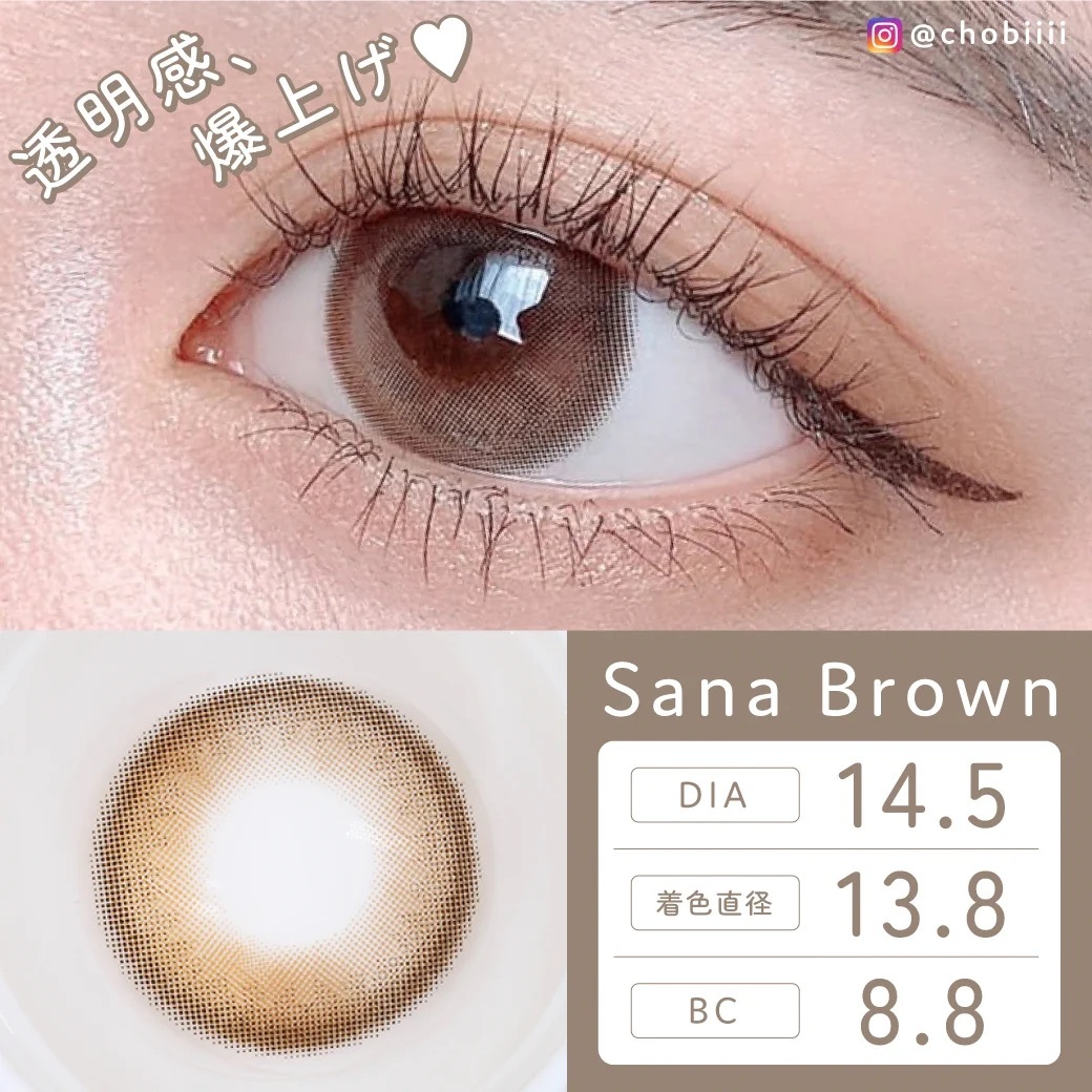 [月拋] TeAmo 1 Month Cheria Series Sana Brown｜月拋彩妝隱形眼鏡｜每盒2片