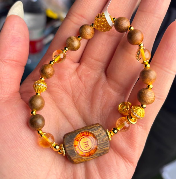 AB260623 - B6-正財黃財神唐卡招財手串(法會開光加持)(留中文名+出生年月日+地址）（一物一證書）（8月底到貨，限尖沙咀門市自取）