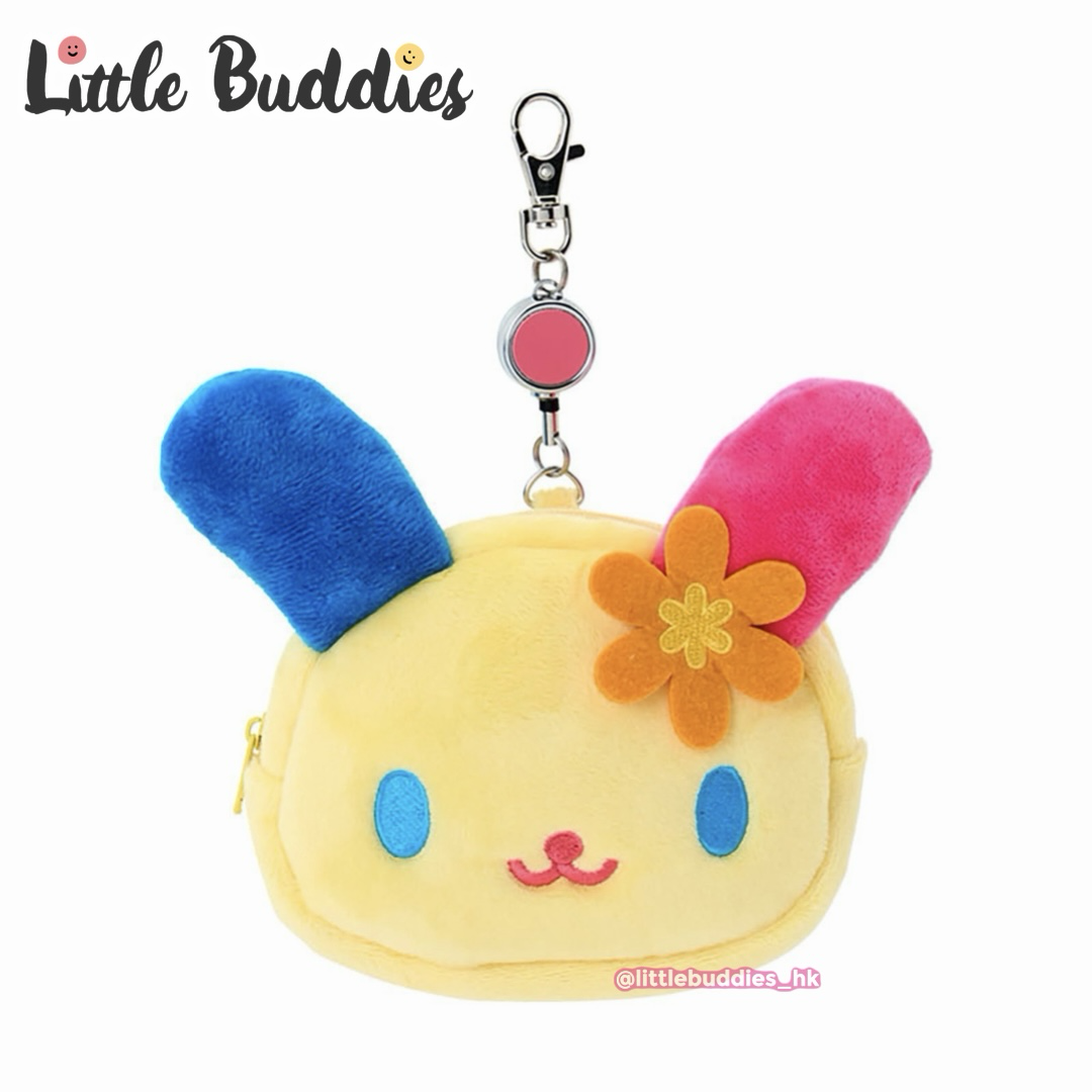 日本 Sanrio 公仔收納袋系列 - 公仔頭拉鏈袋連可伸縮匙扣