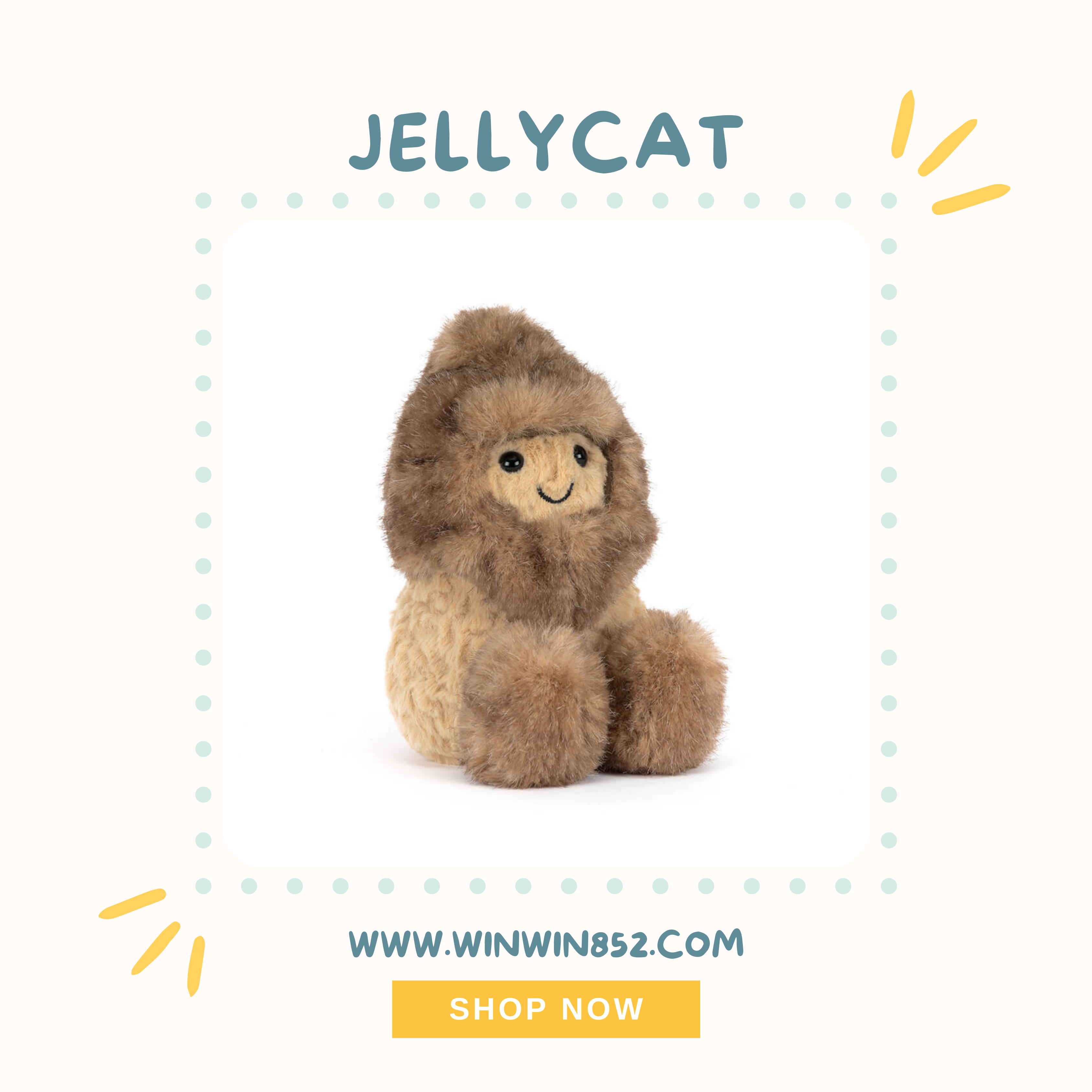 Jellycat Amuseables Peanut Yeti Outfit