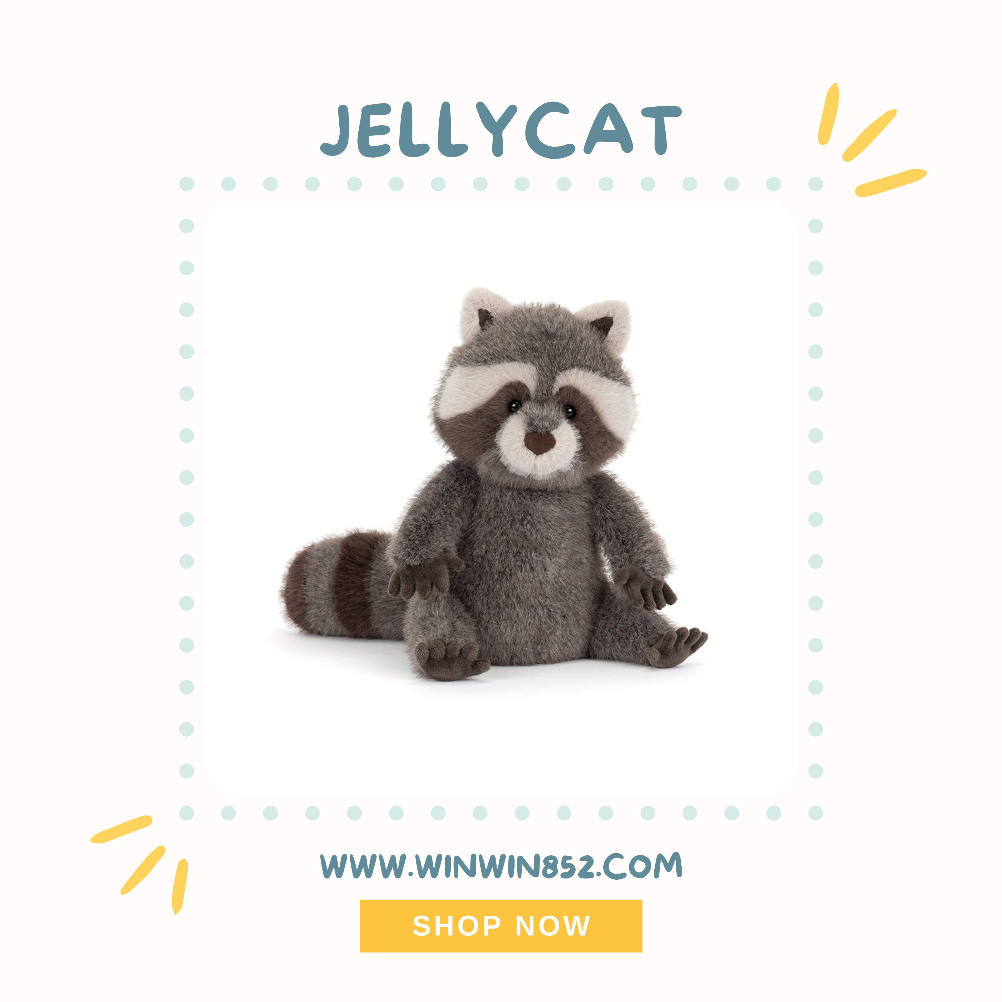 Jellycat Trixiwoo Raccoon