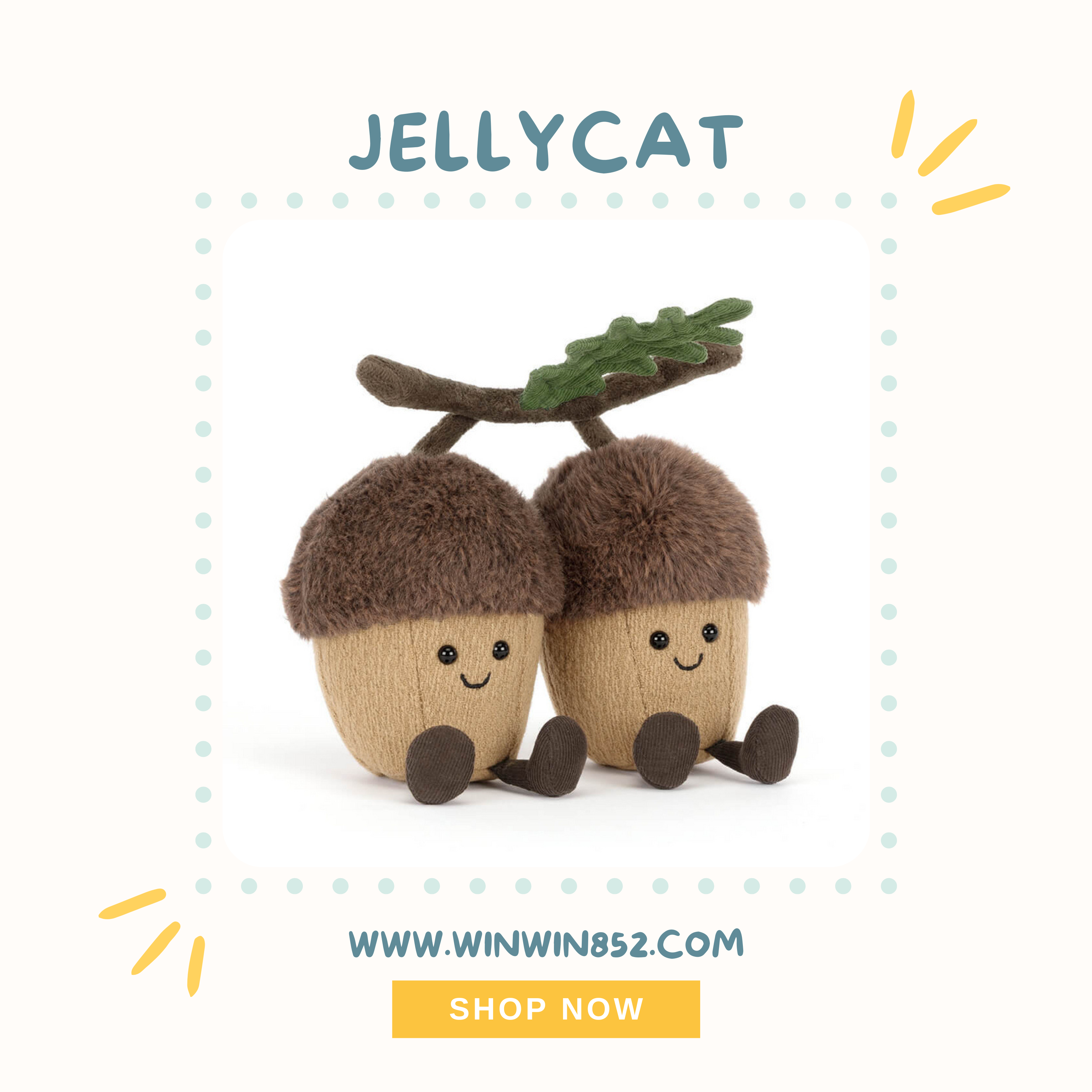 Jellycat Amuseables Ort & Tum Acorns