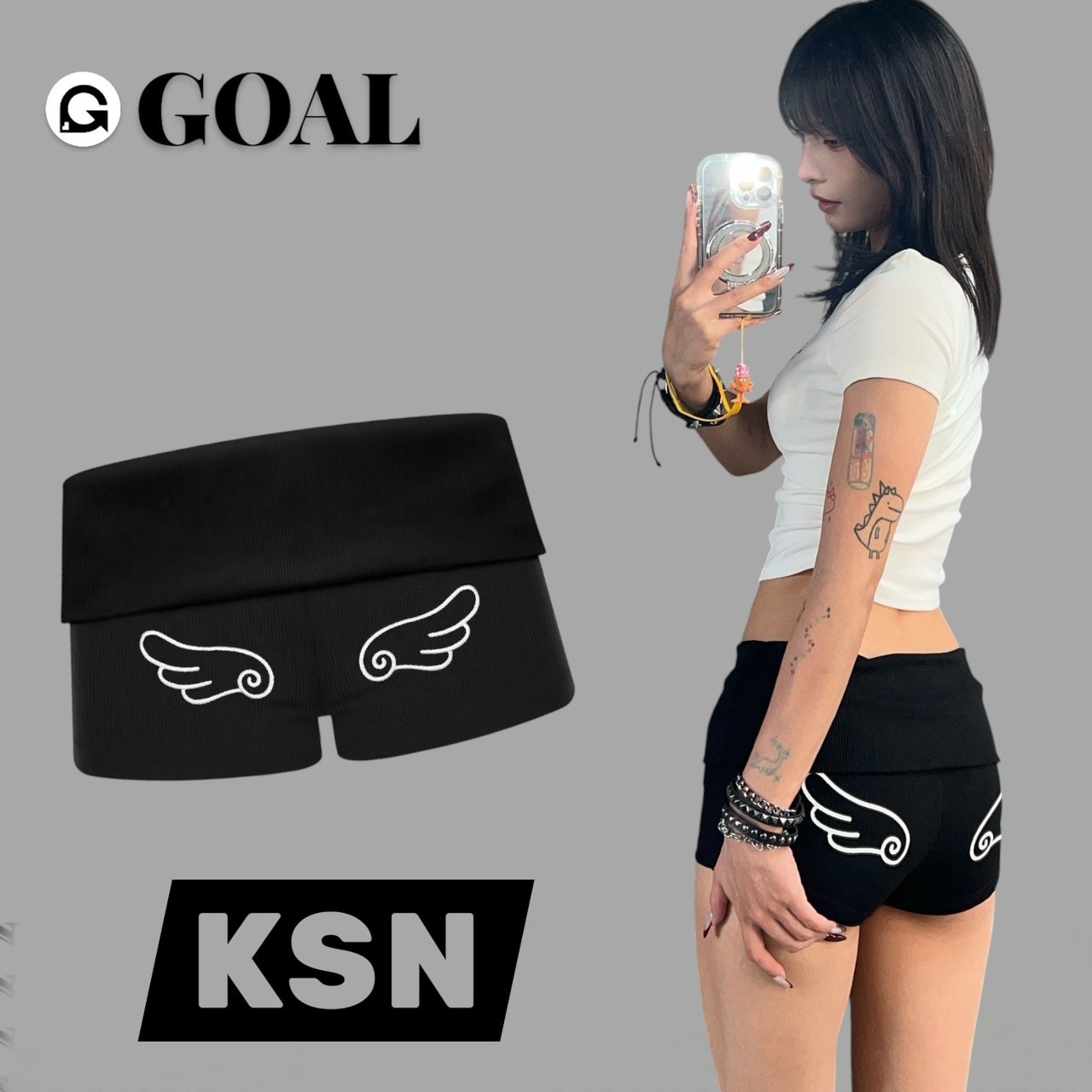 (GOAL) DCM KSM 低腰反摺短褲 翅膀 天使