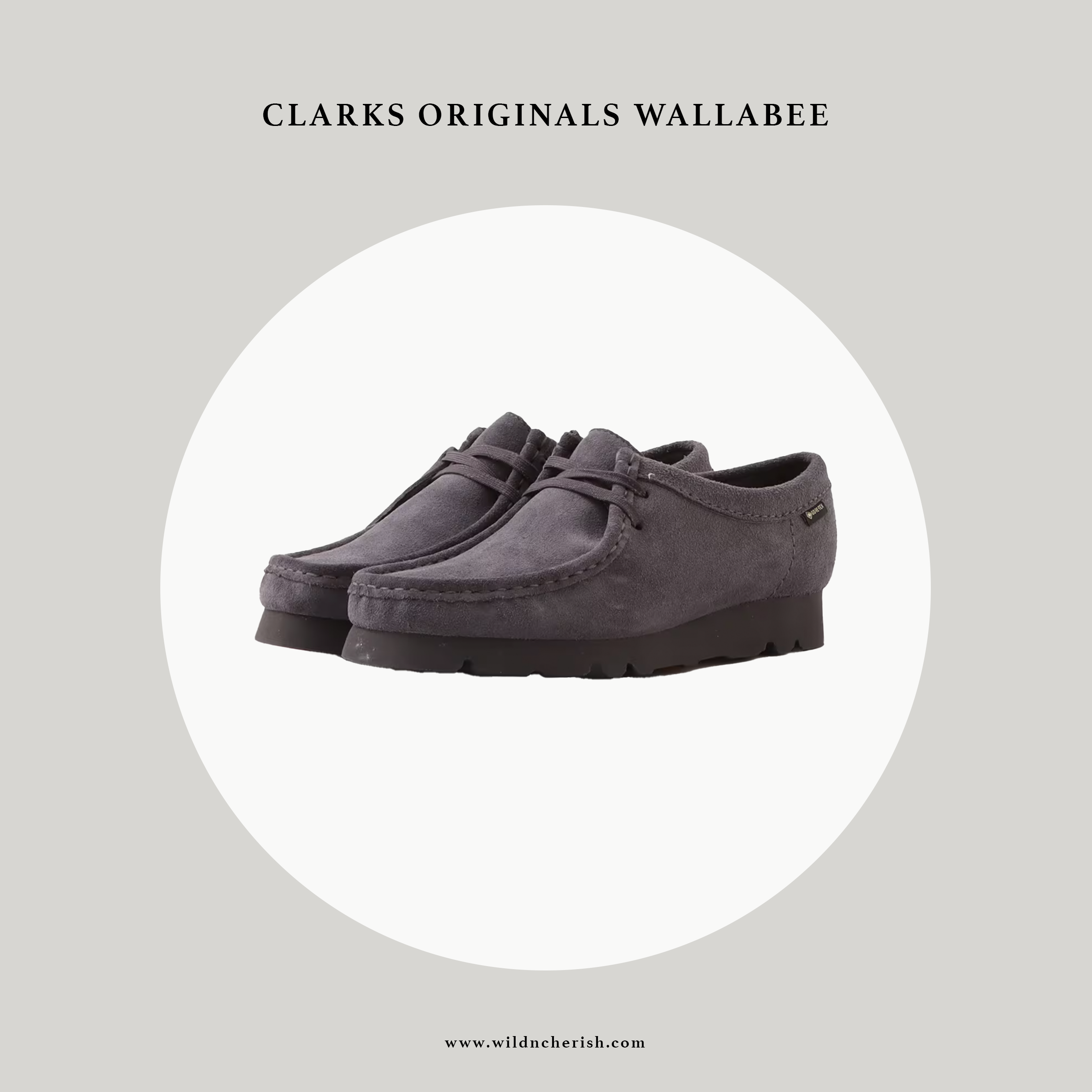 預訂 | Clarks Originals Ladies Wallabee GTX 暗紫灰麂皮