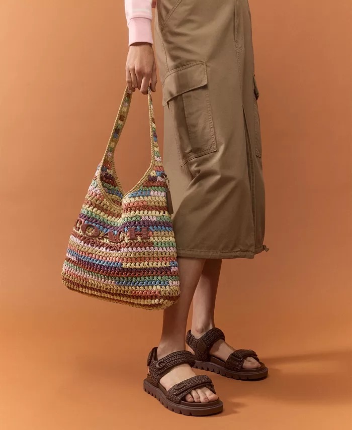 【預購】COACH Brooklyn H062351 28 in 草編單肩包