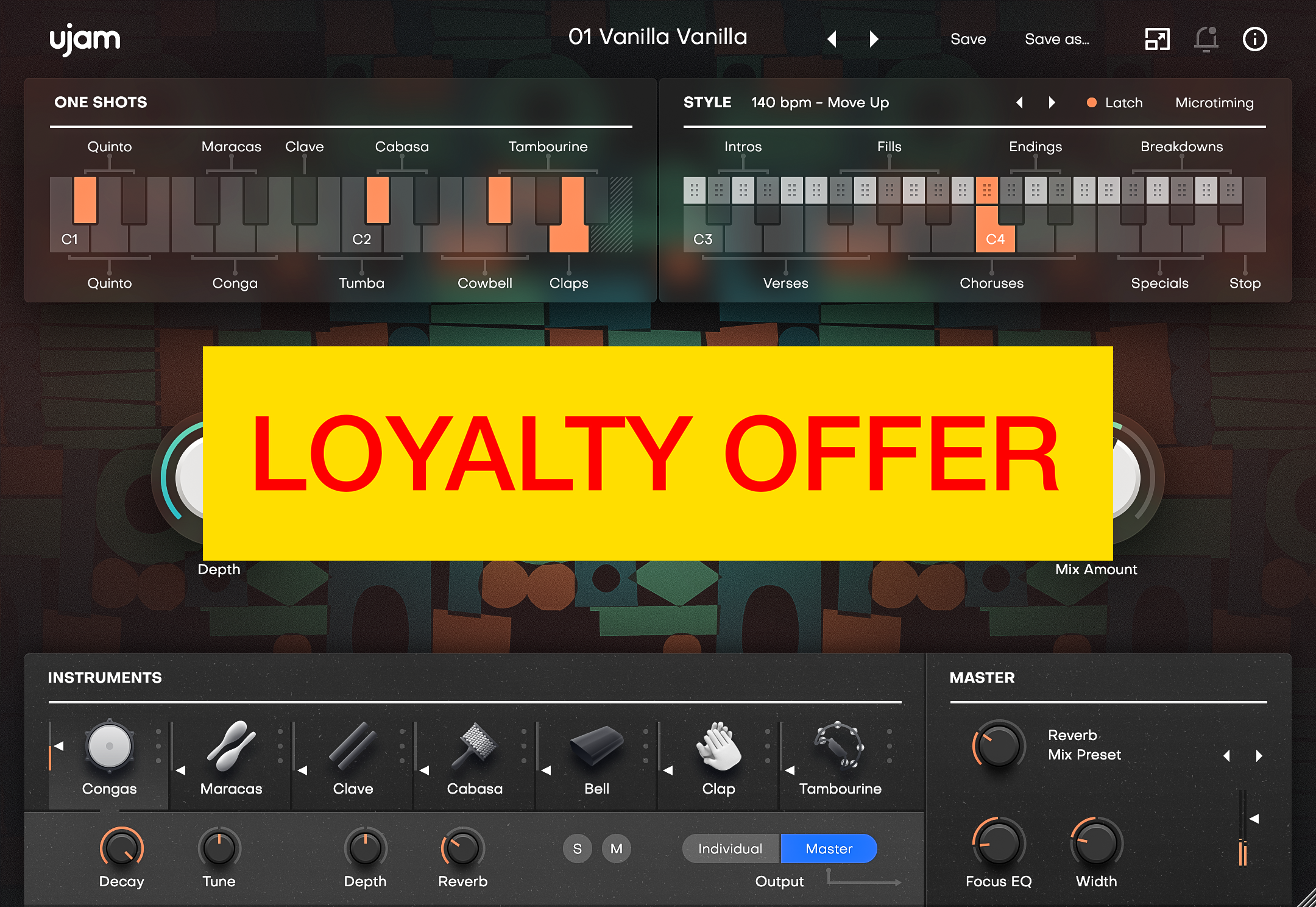 UJAM Groovemate LATIGO Loyalty Offer｜拉丁打擊樂虛擬音源