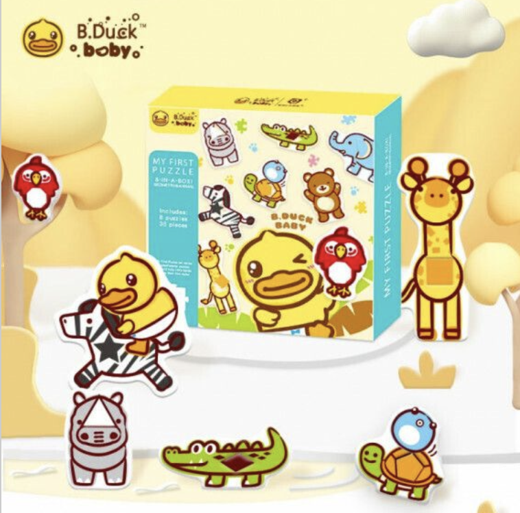 B.Duck - Baby動物拼圖 形狀認知 大塊動物拼圖 2歲+