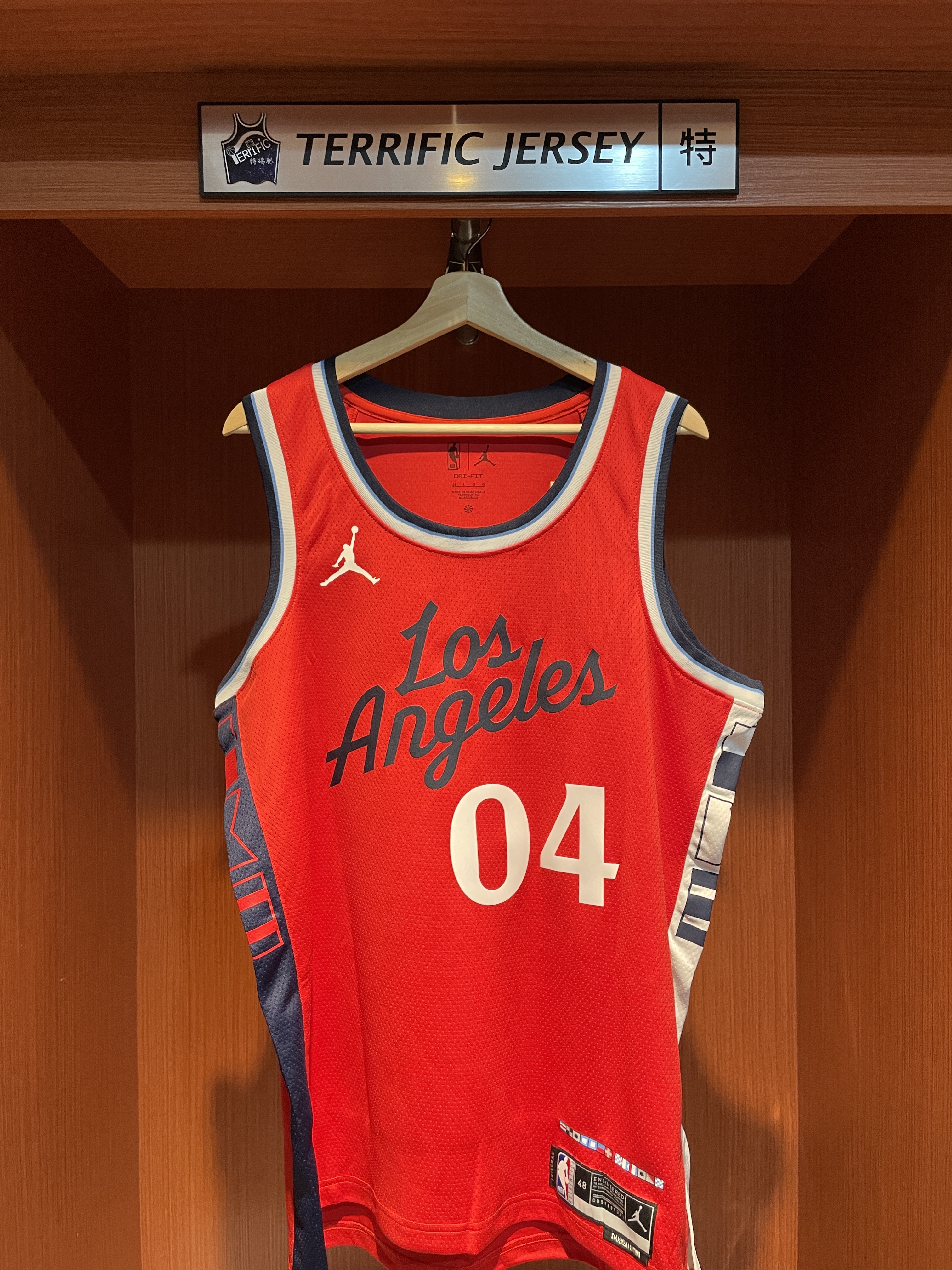 NBA球衣 Jang Wonyoung #04 IVE 洛杉磯快艇紅 Statement Jordan Swingman 球迷版 熱轉印 全新