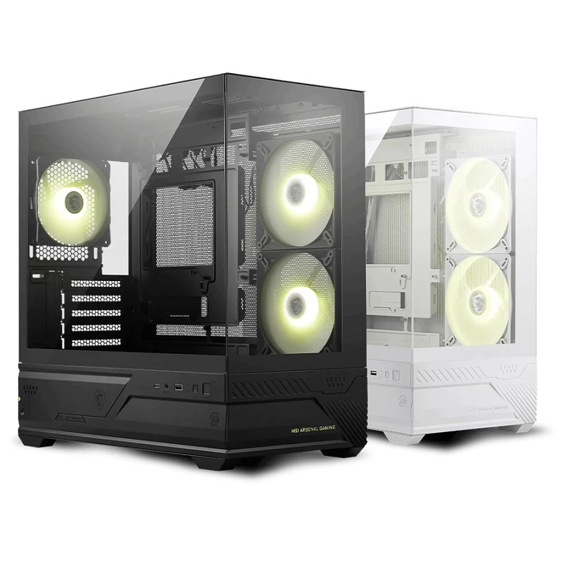 MSI 微星 MAG PANO M110R M-ATX全景玻璃透側電腦機殼 黑色/白色