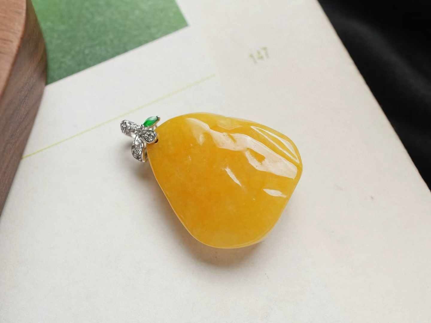 翡翠黃翡隨形吊墜,天然翡翠A玉, 緬甸玉, Jade, Jadeite