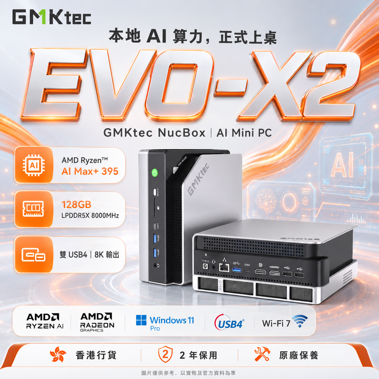 GMKtec EVO-X2｜Ryzen AI Max+ 395｜128GB+2TB｜香港官方