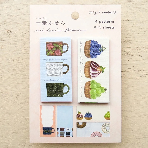 日本表現社 x 浅野みどり 迷你一筆箋便利貼 MY FAVORITE MUGS・three o'clock 20541