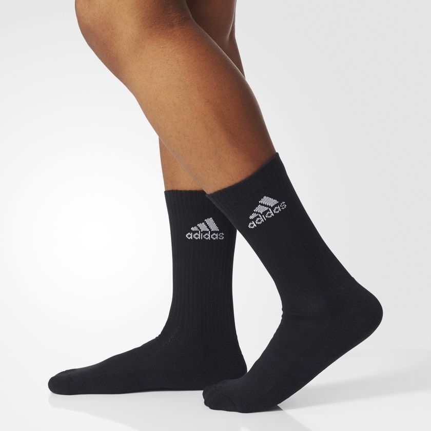 ADIDAS 襪子 3S LOGO 黑色 基本款 中筒襪 AA2301