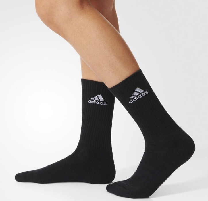 ADIDAS 襪子 3S LOGO 黑色 基本款 中筒襪 AA2301
