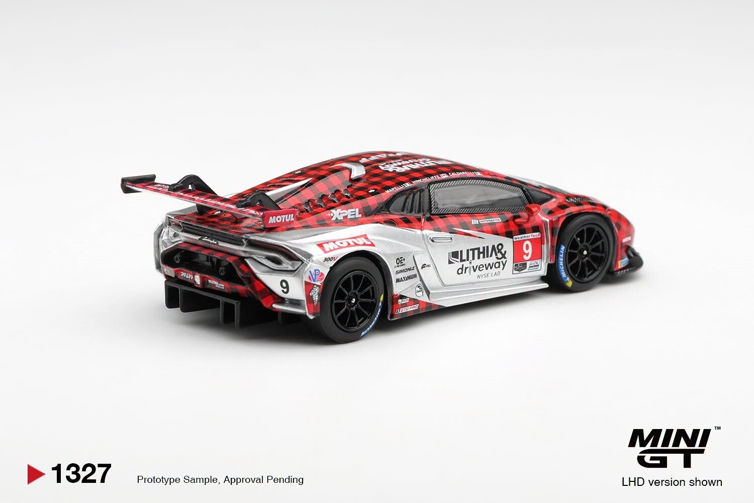 [預訂] Mini GT #1327 林寶堅尼Lamborghini Huracan GT3 EVO2 #9 Pfaff Motorsports 2025 IMSA WeatherTech GTD Pro