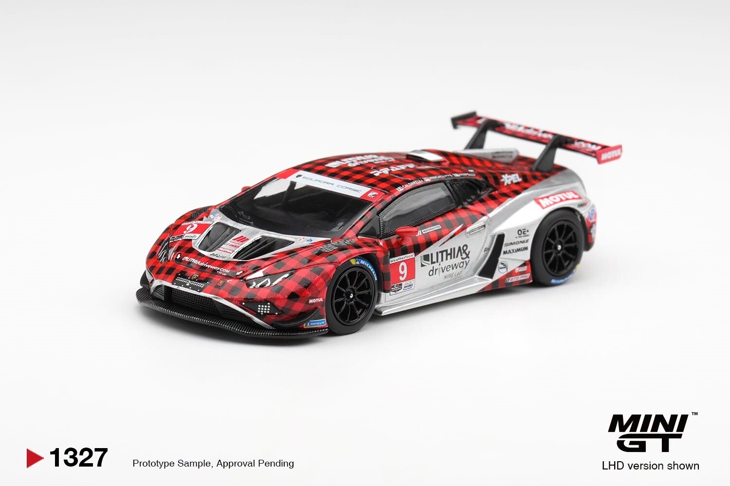 [預訂] Mini GT #1327 林寶堅尼Lamborghini Huracan GT3 EVO2 #9 Pfaff Motorsports 2025 IMSA WeatherTech GTD Pro