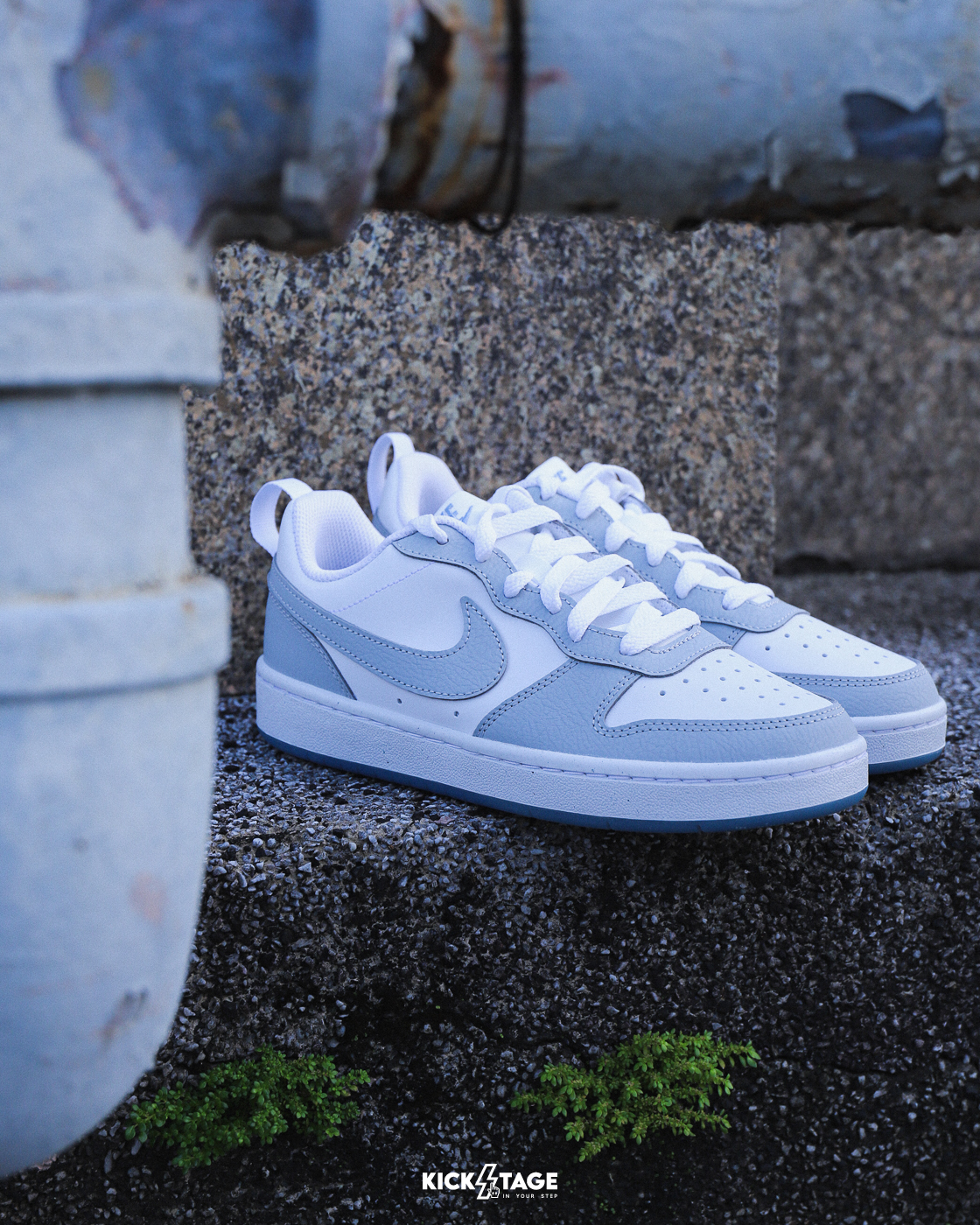 大童鞋 女鞋 NIKE COURT BOROUGH RECRAFT GS 灰白 果凍底 復古 板鞋 休閒鞋【IH4519-100】