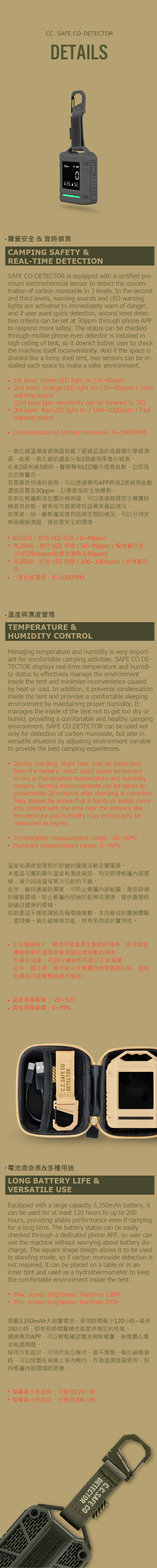 CARGO 一氧化碳溫濕度偵測器
