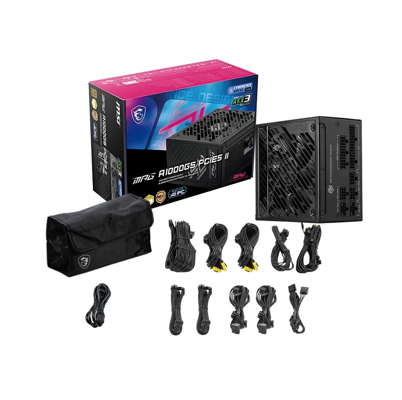 MSI微星 MPG A1250GS/A1000GS PCIE5 II ATX 3.1 1250W/1000W 電源供應器