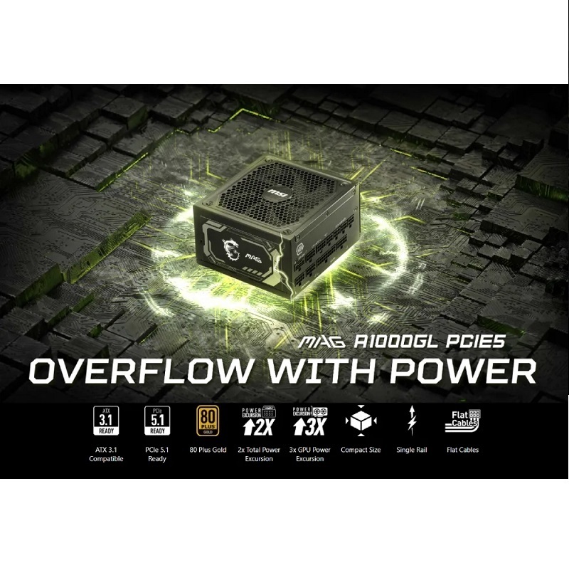 MSI 微星 MAG A1000GL PCIE5 WHITE PCIE5 ATX3.1白色金牌全模組電源