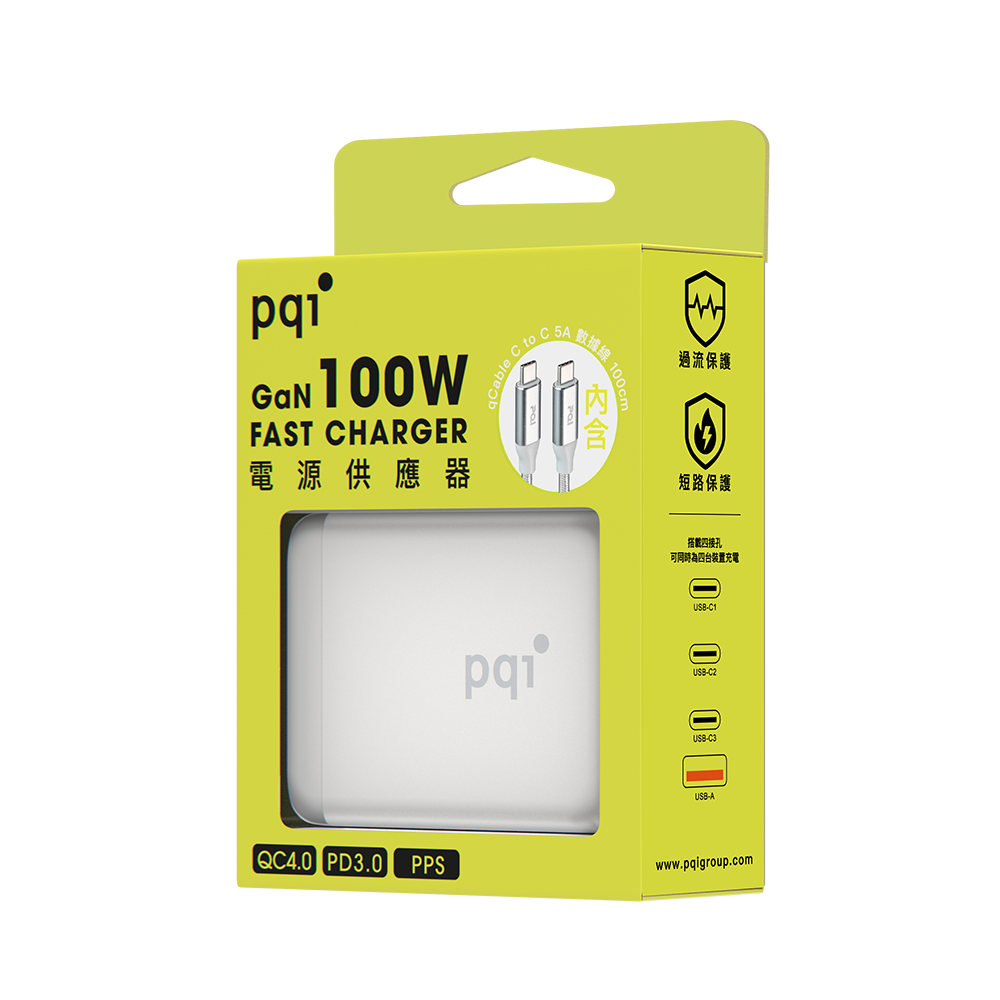 〔PD快充組合包100WV〕 PDC100WV 充電頭 + USB-C to C 5A 編織快充線